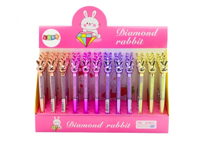 Elegant Bunny Pen with Diamonds