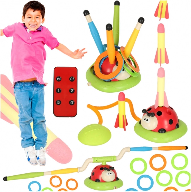 Kindersportspel 3-in-1: springtouw, ringwerpen, lieveheersbeestje schietspel