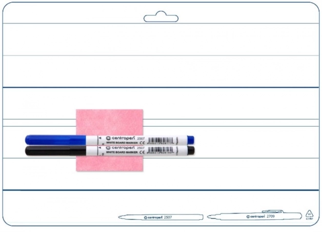 Centropen erasable double-sided board with markers