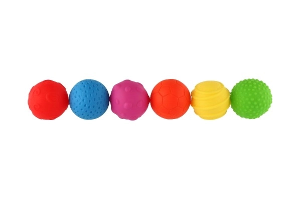 Set of 6 Rubber Textured Balls