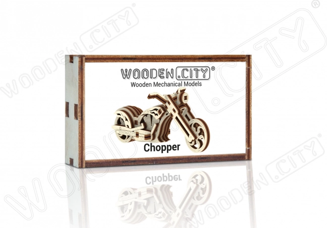 Wooden 3d chopper motorcycle puzzle