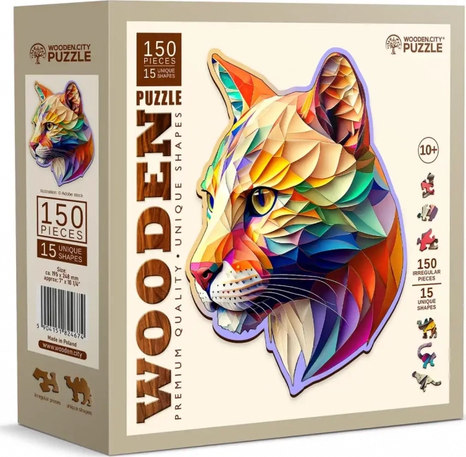 Wooden Puzzle Colorful Puma 150 Pieces