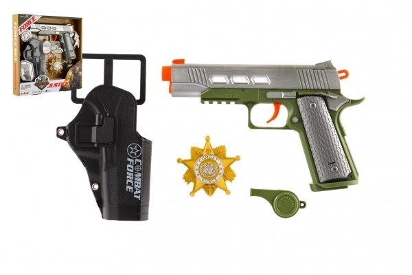 Toy Gun with Accessories Plastic Battery Operated with Sound and Light in Box 25x25x4cm