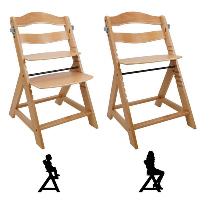 Adjustable High Chair with Tray - Natural