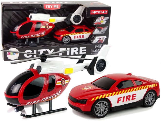 Fire Rescue Vehicle Set with Sounds