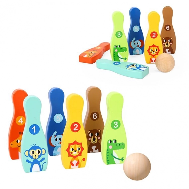 Gioco del Bowling in Legno per Bambini