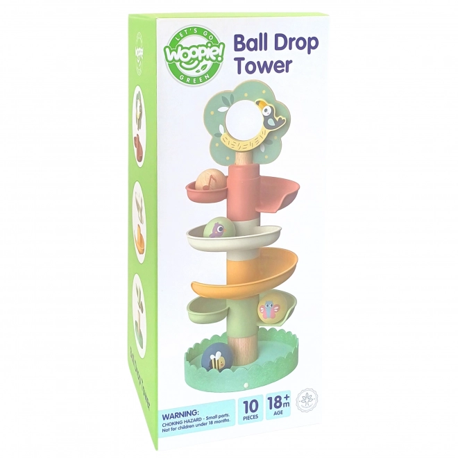 Wooden Ball Run Set for Toddlers - WOOPIE GREEN