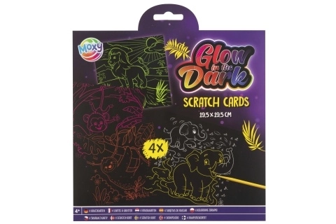 Glow-in-the-Dark Animal Scratch Art Set