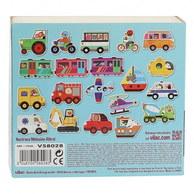 Vilac Wooden Vehicle Magnets Set