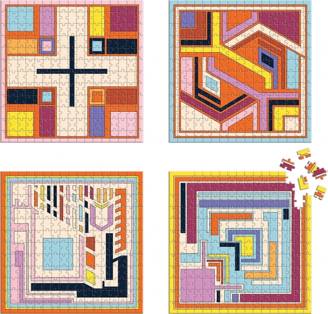 GALISON Square Puzzle Frank Lloyd Wright: Textile Blocks 4x200 pieces