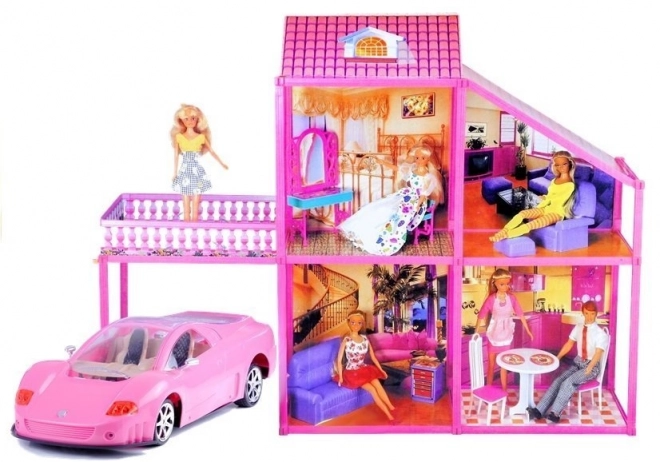 Dollhouse Villa with Car and Accessories