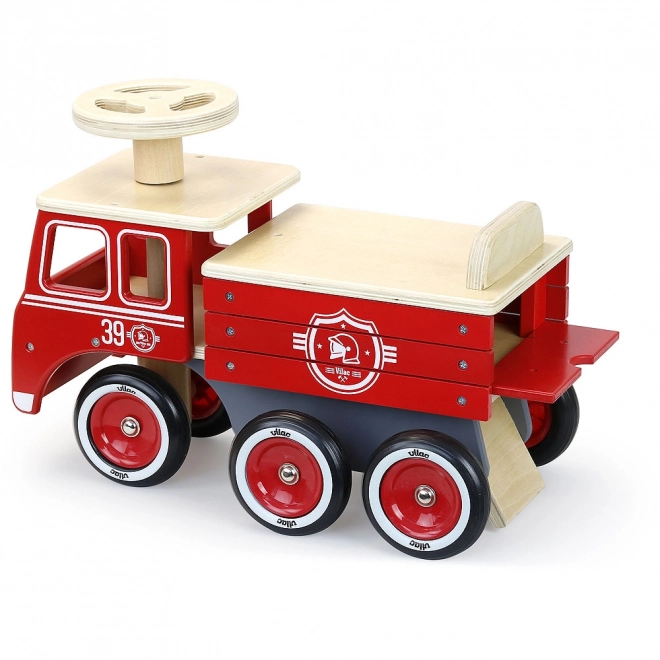 Wooden Fire Truck Push Bike