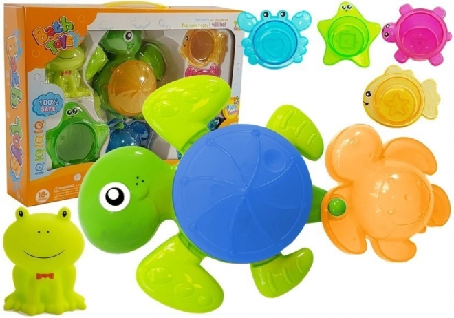 Fun Bath Toys - Turtle and Sea Creatures Set