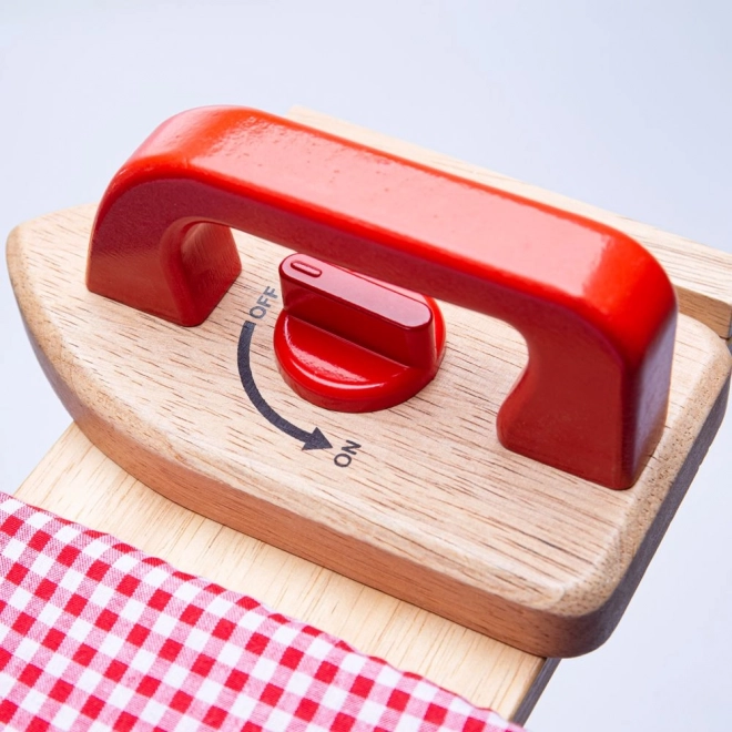 Wooden Ironing Board with Iron Set