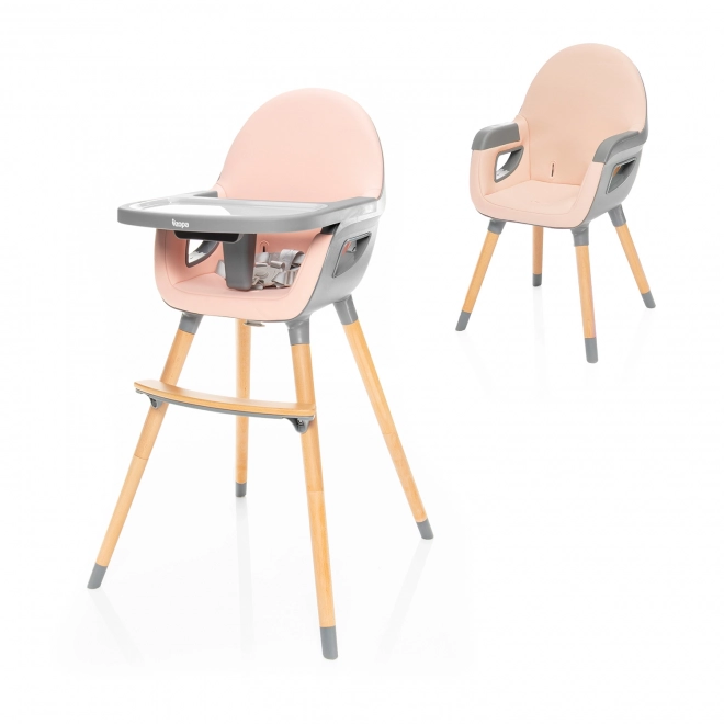 Children's High Chair Dolce 2 in Blush Pink and Grey