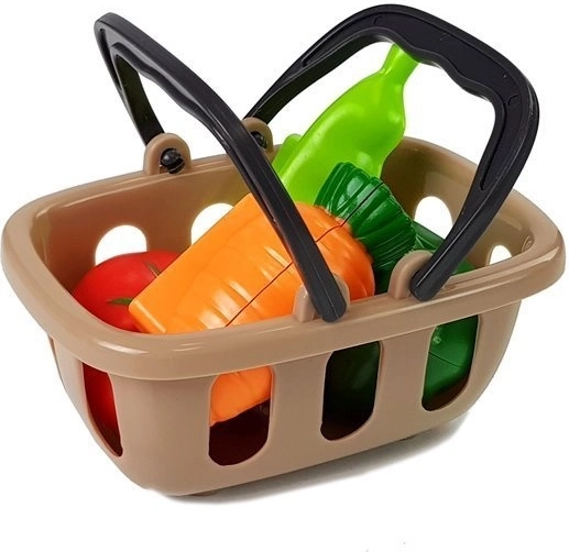 Basket and groceries for realistic play