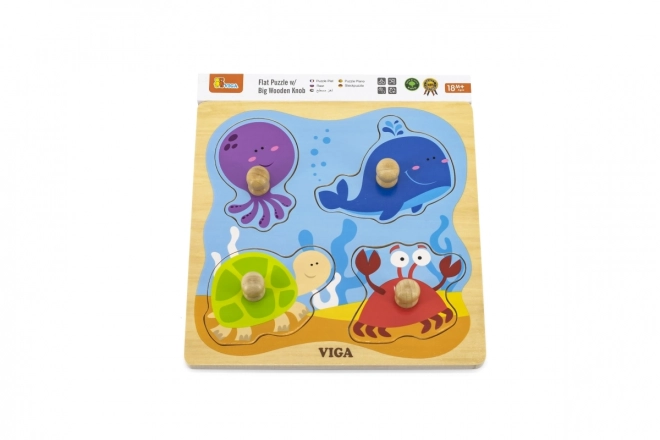 Wooden Puzzle with Sea Animals