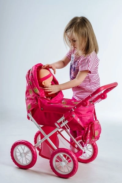 Doll Stroller with Storage Compartment