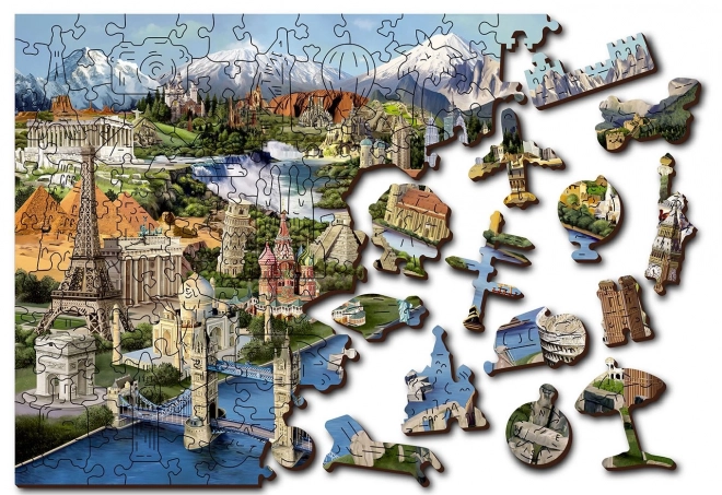 Wooden City World Monuments Wooden Puzzle 2-in-1