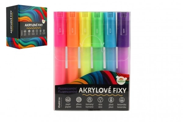 Acrylic Fluorescent Markers Set for Ceramic, Glass and Stones