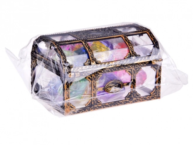 Treasure Chest with Colorful Crystals