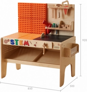 Wooden Workshop Table XXL Montessori STEM with Tools and Accessories Masterkidz