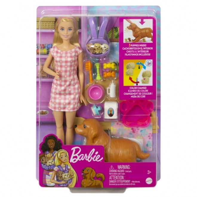 Barbie Newborn Puppies Playset