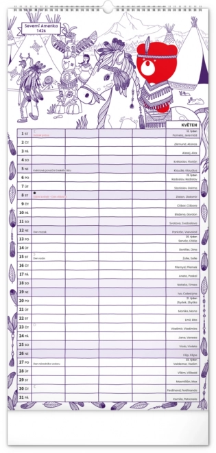 Family Planner Calendar with Teribear Illustrations 2025