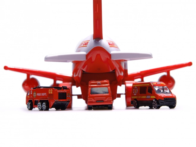 Firefighting Transporter Airplane with Vehicles