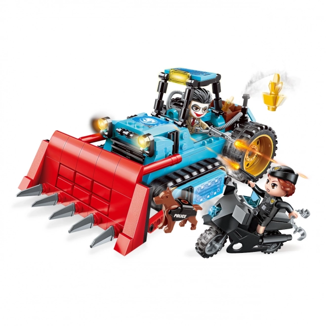 Qman Police Bulldozer Adventure Set