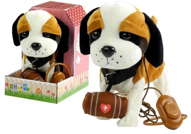 Interactive St. Bernard Puppy with Leash and Kennel