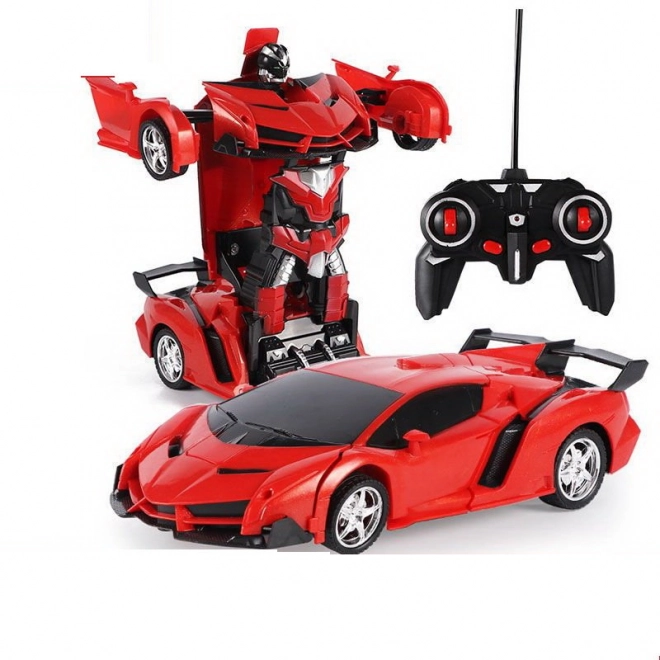 Red Transforming Robot Car with Remote Control