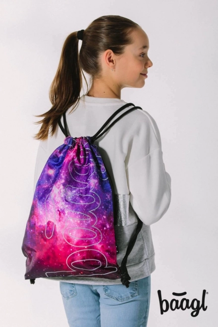 BAAGL School Set Skate Galaxy: Backpack, Pencil Case, Drawstring Bag