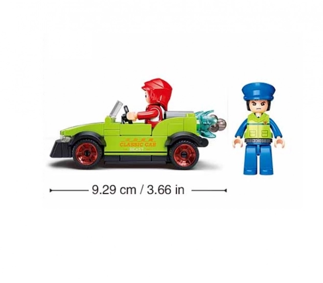 Sluban Metropolis Bandit in Car and Policeman on Motorcycle Set