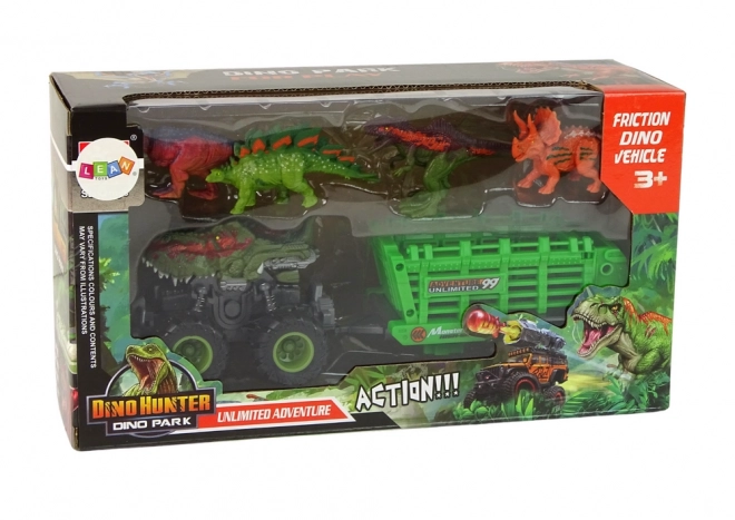 Dinosaur Themed Vehicle with Trailer and Dinosaurs