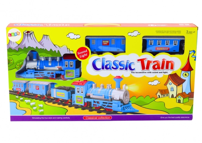 Train Set with 3 Carriages with Light and Sound Effects