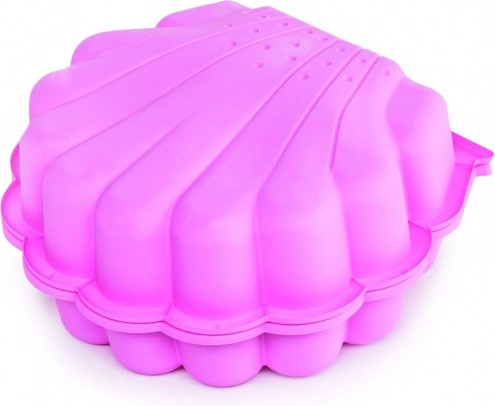 Maxi sabbiera a forma di conchiglia rosa con coperchio