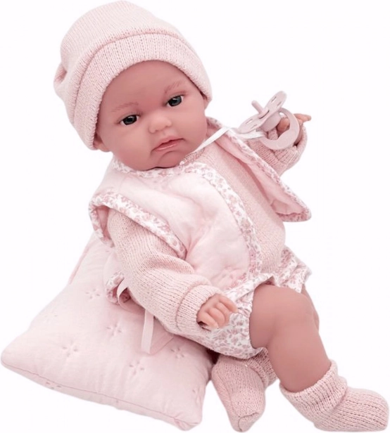 poupée bébé réaliste avec fonction de mouvement et corps en tissu doux 34 cm