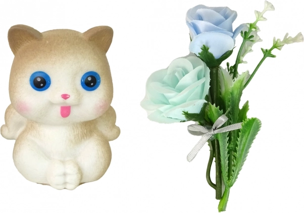Set with kitten and flowers