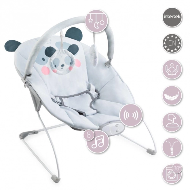 Vibrating Baby Bouncer with Music Panda Design