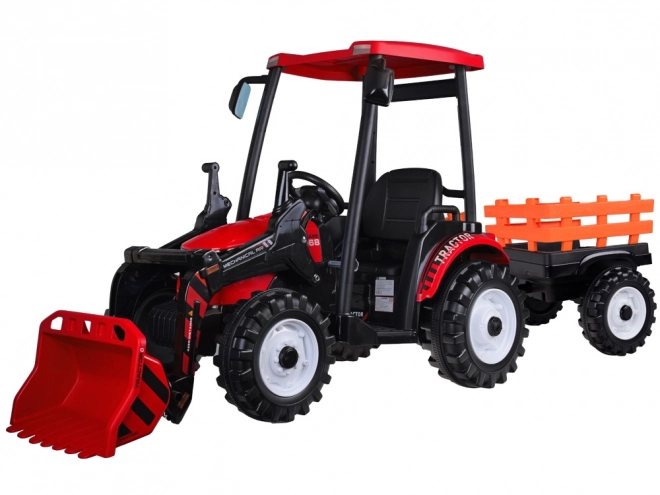 Large electric tractor with trailer and bucket for children