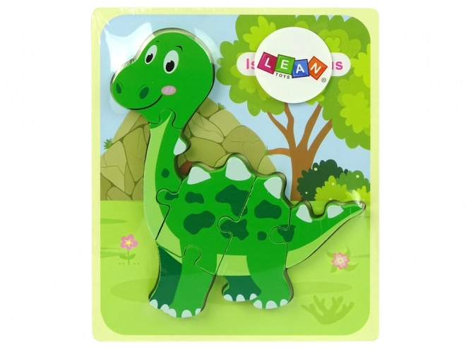 Wooden Dinosaur Puzzle Green