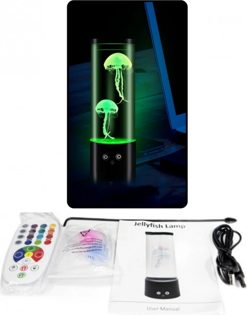 Dekorative LED-Lampe mit Quallen auf Batterien und USB-Kabel