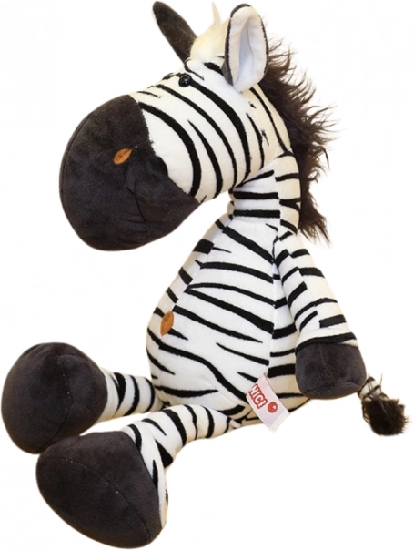 Jouet en peluche zèbre noir et blanc 25 cm