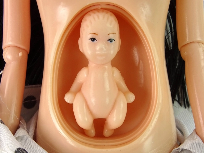 Pregnant Doll with White Dress