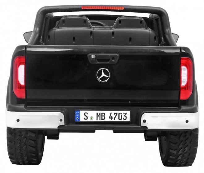 Mercedes Benz třídy X pro děti černý + dálkové ovládání + 4x4 + MP4 + nosič zavazadel + LED + EVA