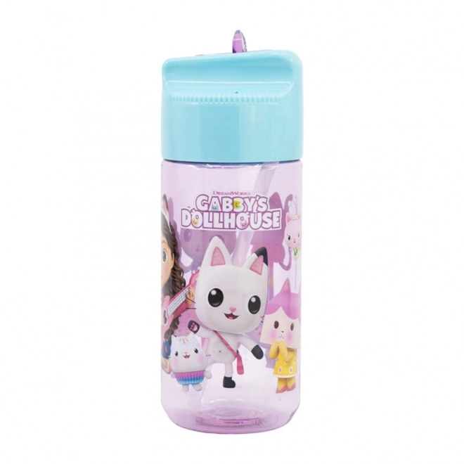 Children's Water Bottle with Straw Gabby's Dollhouse