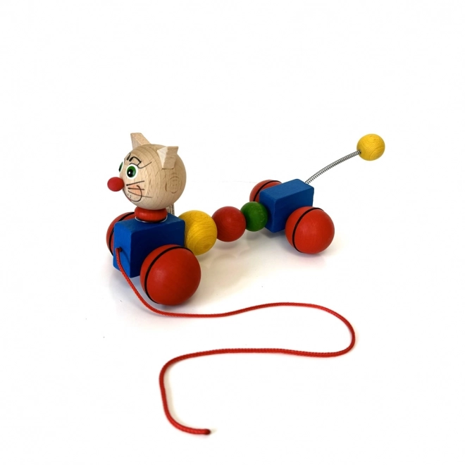 Wooden Pull-Along Cat Toy