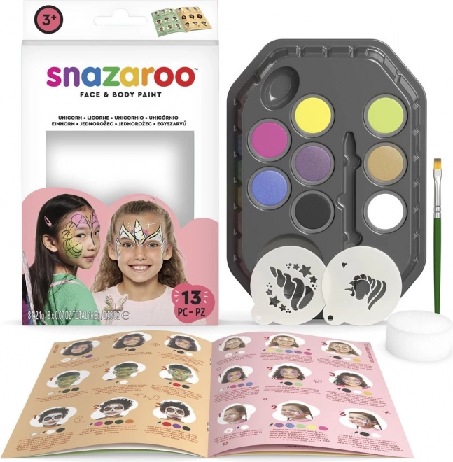 Snazaroo Face and Body Paint Set with Unicorn and Butterfly Stencils