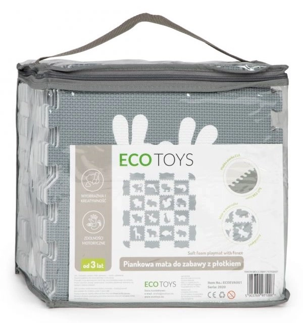 EcoToys Puzzle Foam Mat with Fence Dry Pool